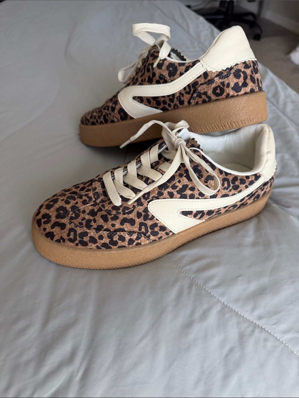 Dolce Vita Leopard Print Sneakers with Cream Accents